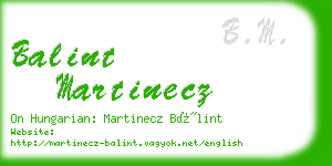balint martinecz business card